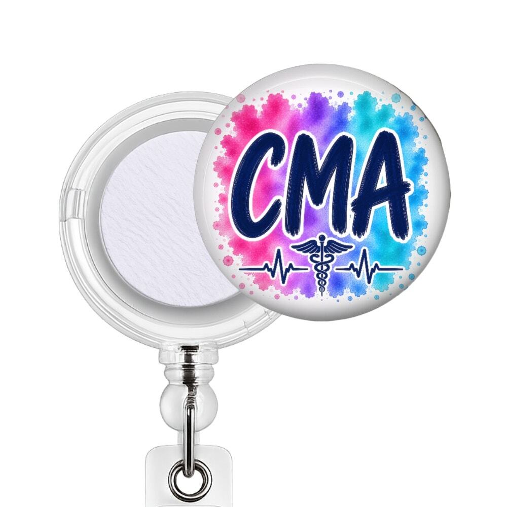 CMA Badge Reel Certified Medical Assistant Medical Office Badge Holder ID Holder
